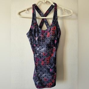 Lululemon Athletica Black and Pink Patterned Top